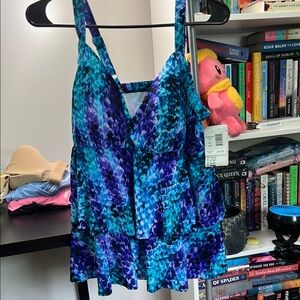 NWT Trimshaper Blue and Purple Women's Tankini